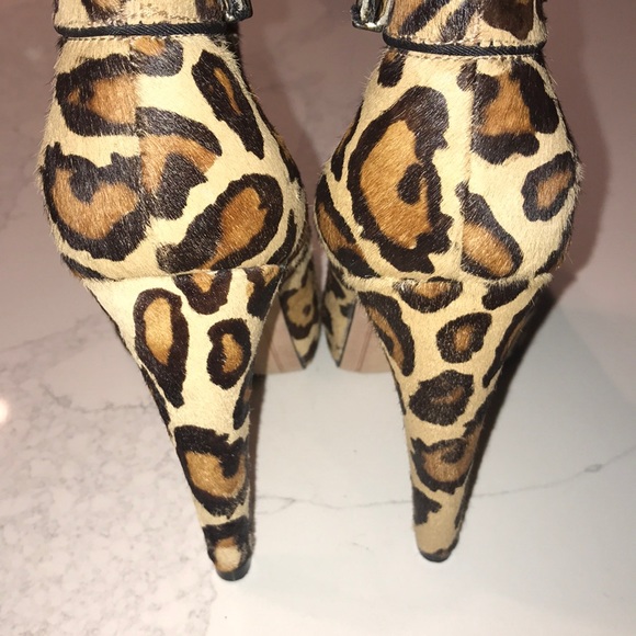 Sam Edelman leopard fur boots heels 8 - Picture 6 of 9